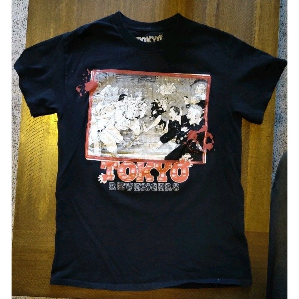 Tokyo Revengers Toman & Mobius Fight Shirt Small Black Short Sleeve Anime